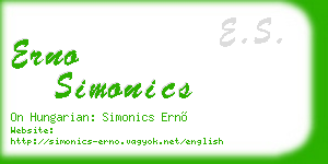 erno simonics business card